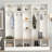 Wide Design Hall Tree with Storage Bench, Minimalist Shoe Cabinet with Cube Storage & Shelves, Multifunctional Coat Rack with 8 Hooks-1620962509