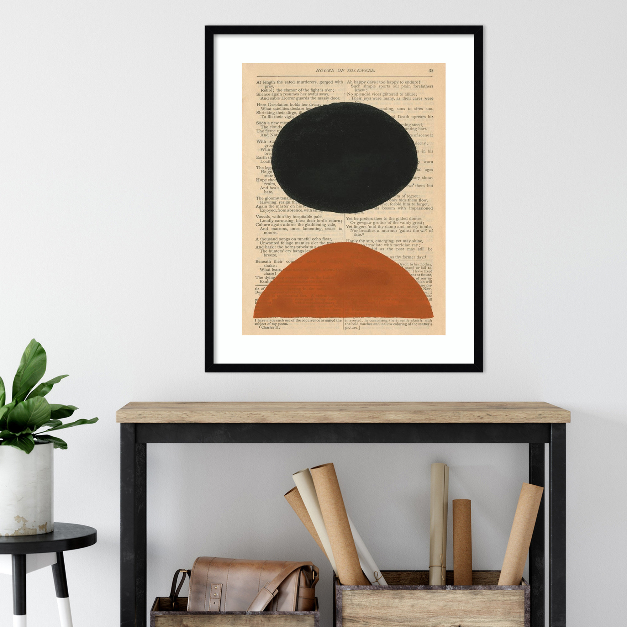 Modern Prose III by W. Stramel, Black Framed Paper, 21.38" H x 17.38" W x 0.88" D