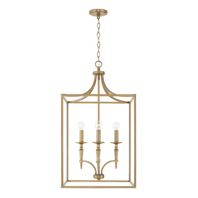 Luminaire suspendu lanterne rectangulaire à 4 lumières Abbie