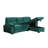 Kipriano 97.5"W Green Velvet Fabric Reversible Sleeper Sectional Sofa Chaise