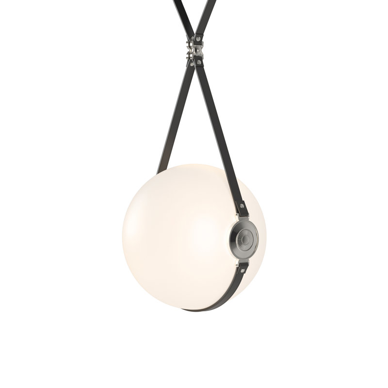 Derby Globe LED Pendant, Black, Polished Nickel, 32.9" H x 14.9" W x 14" D