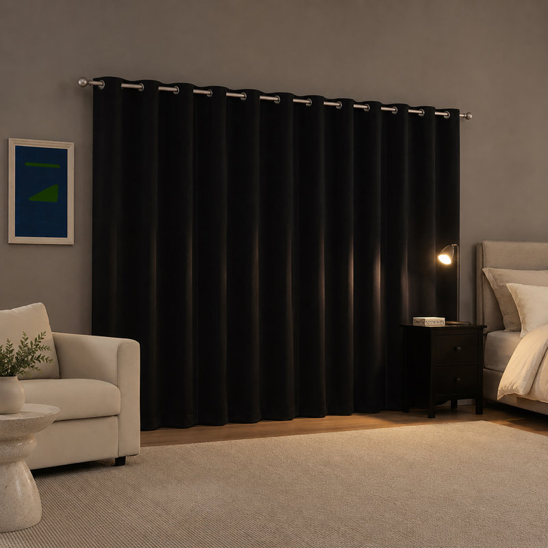 Rideau 100% occultant avec œillets Sheridan, L 40 po x L 84 po, Noir