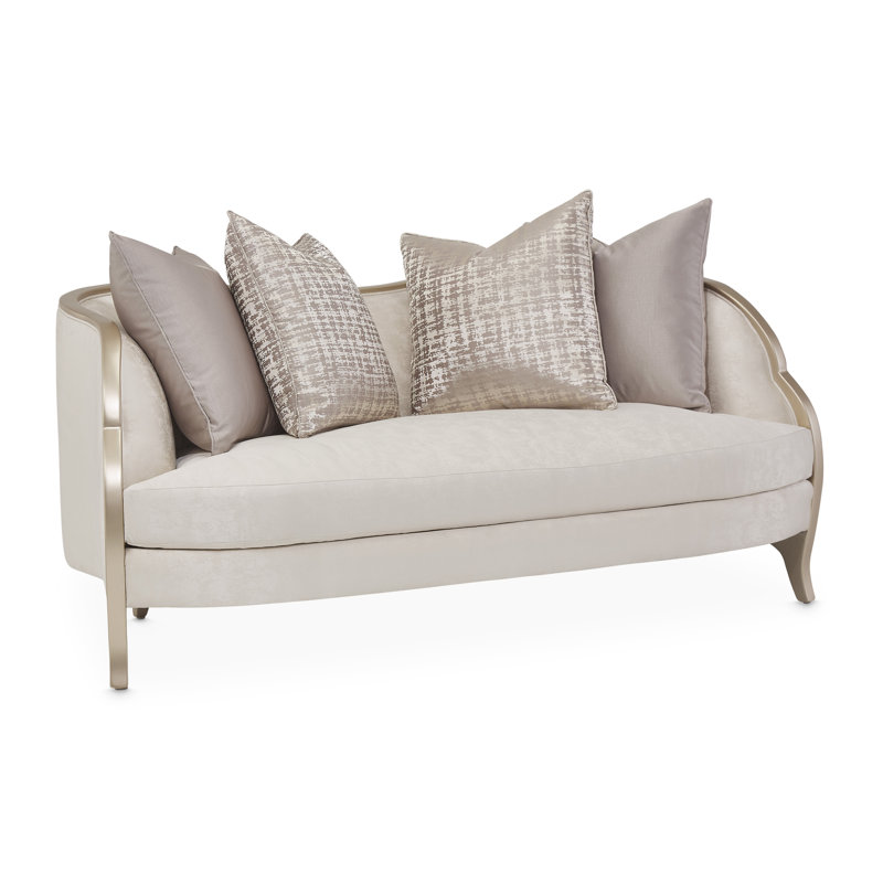 Malibu Crest 70'' Recessed Arm Loveseat, Cloud White 100% Polyester