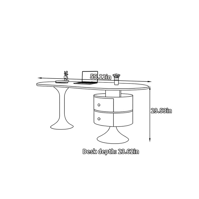 Bureau de style minimaliste léger et luxueux, Vert / vert, H 29,53 po x l 55,12 po x P 23,62 po