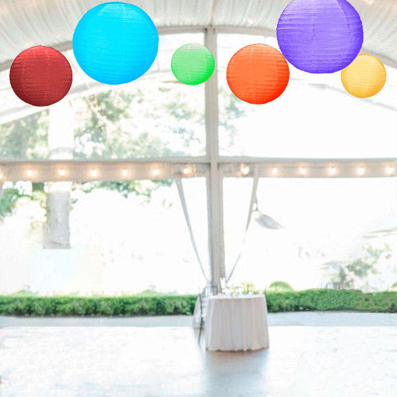 Multicolore lanternes en papier - 6 unités