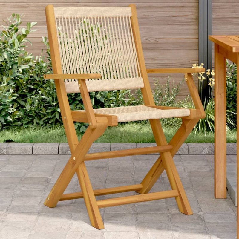 Villejuif Patio Dining Accent Chair, Beige