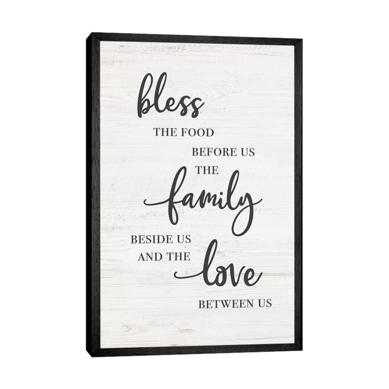 Bless Family Love - Print on Canvas, Black Framed, 101.6cm H x 66.04cm W x 3.81cm D