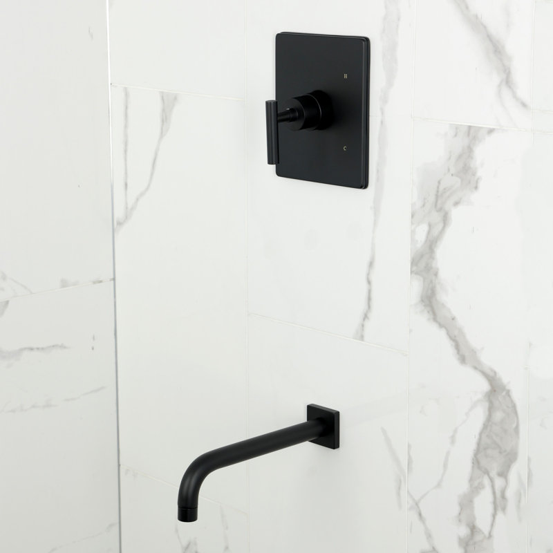 Kingston Brass Manhattan Single-Handle Pressure Balanced Tub Faucet, Matte Black