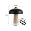 Lampe de table 12 po en pierre véritable avec abat-jour en métal noir