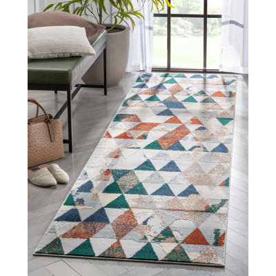 Leona Geometric Synthetic Area Rug