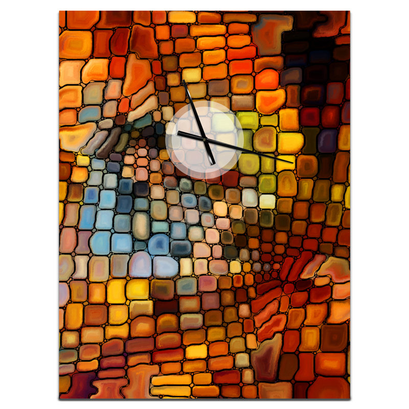 Rêve de vitrail - Horloge murale moderne, H 32 po x l 24 po x P 1 po
