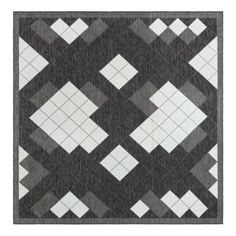 Geometric Indoor / Outdoor Rug, Square 10'