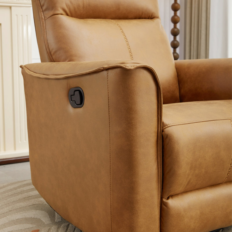 Siège de cinéma inclinable 31,5 po, Brun / microfibre / microsuède à coutures brunes