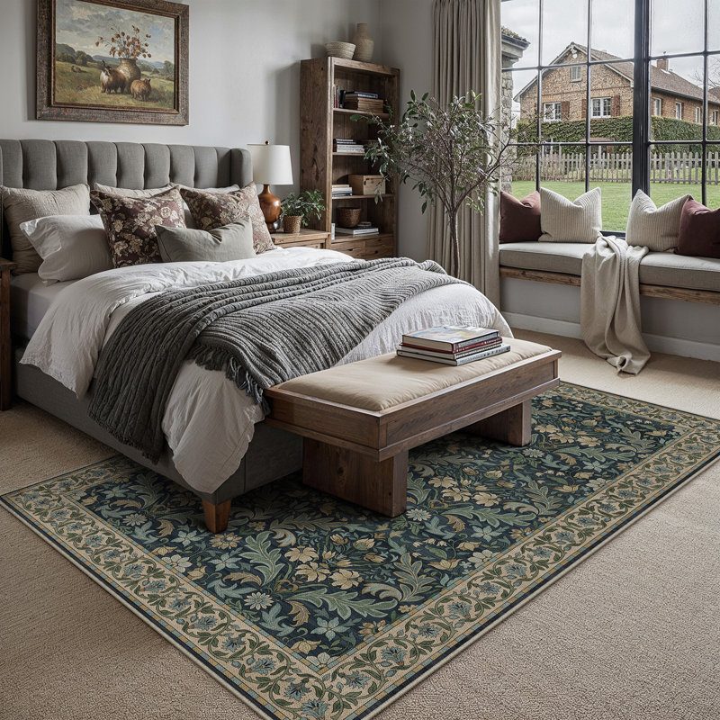 Tapis à motif floral Ellis & Loom, Rectangle 6 pi x 9 pi