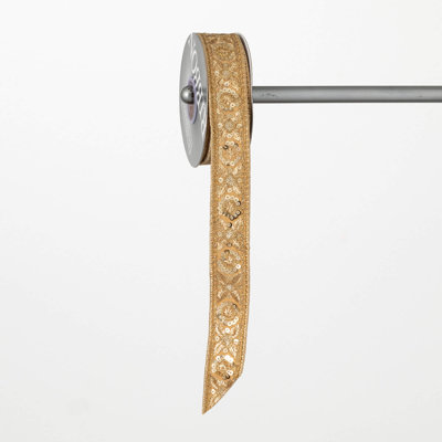 15 Christmas Gold On Gold Brocade Ribbon Gold