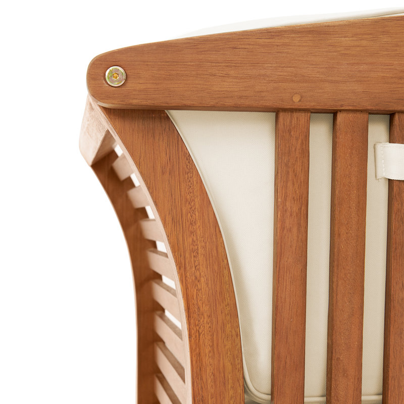Banc d'extérieur en bois d'eucalyptus Stamford d'Alaterre Furniture avec coussins