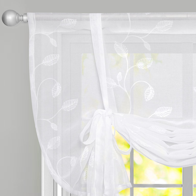 Rod Pocket Sheer Window Valance, White