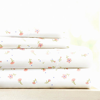 Cooling Floral Bliss Twin Bed Sheet Set - Ultra-Soft Pink Sheets for Deep Sleep - 3 Piece Set with Deep Pocket for 16" Mattress - Sleep Better Than Ever