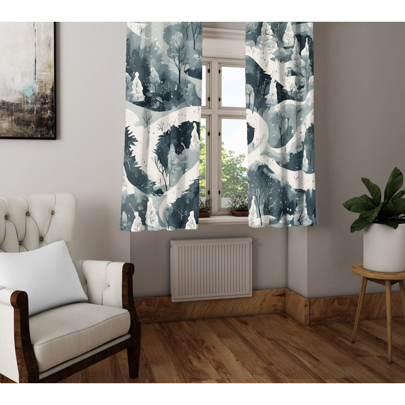 Paire de rideaux semi-transparents en polyester Framingham, L 40 po x L 52 po