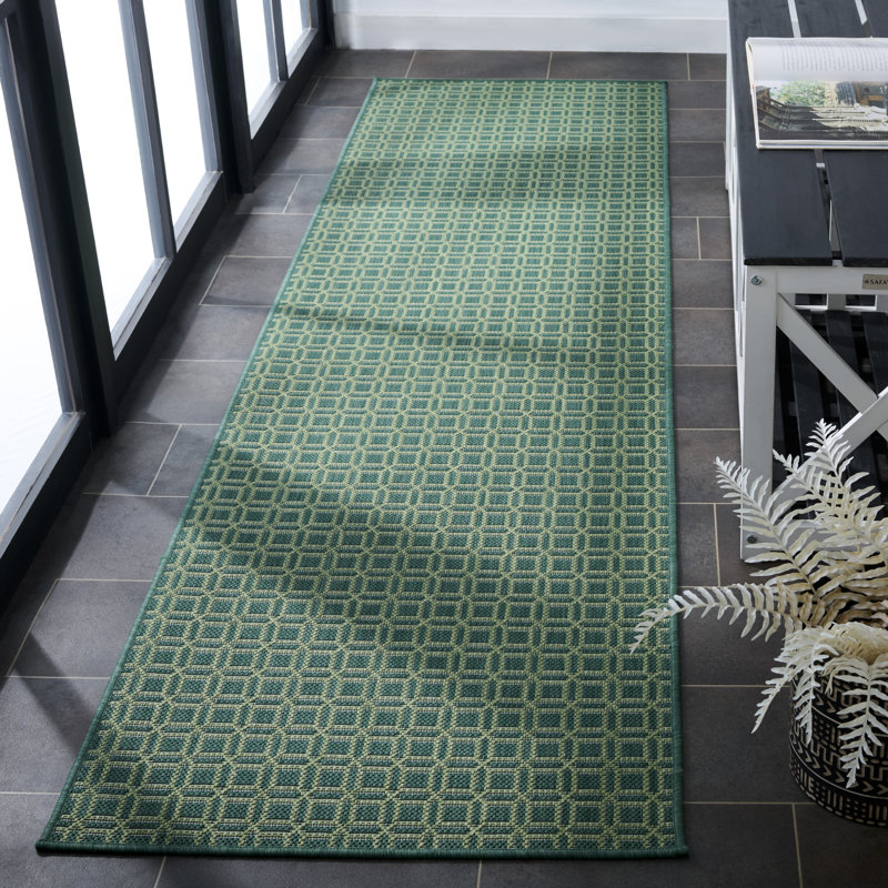 Tapis d'intérieur / extérieur à motif géométrique Terrace 808, Tapis de couloir 2 pi 3 po x 8 pi