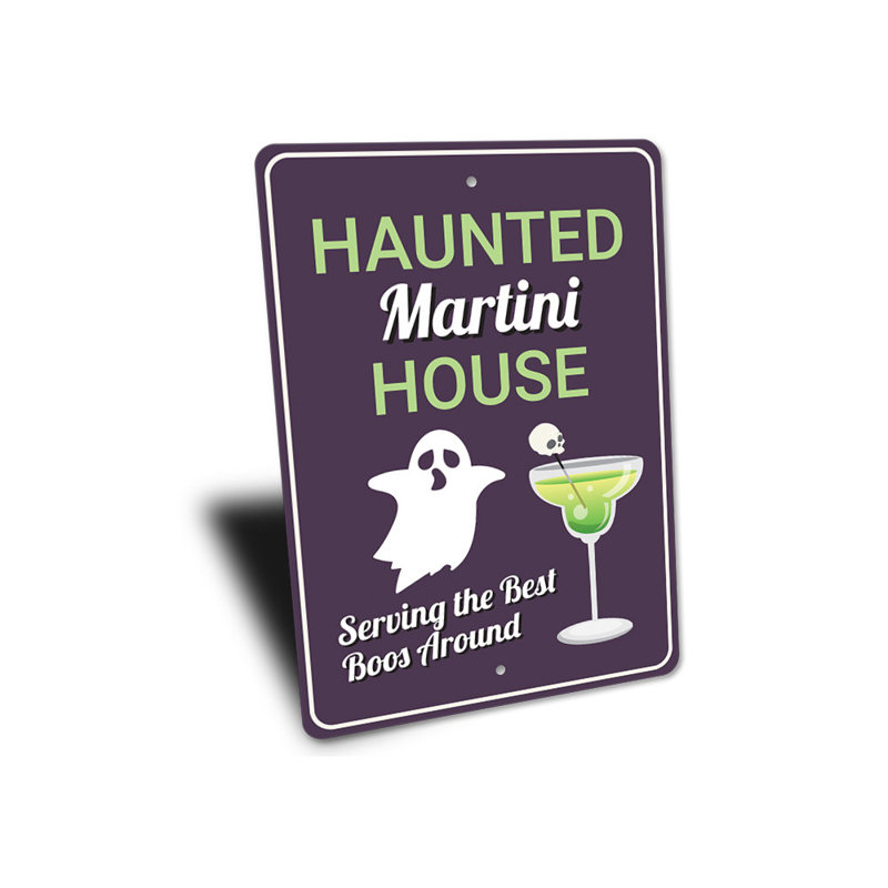 Plaque de maison hantée Martini, H 18 po x l 12 po x P 0,06 po