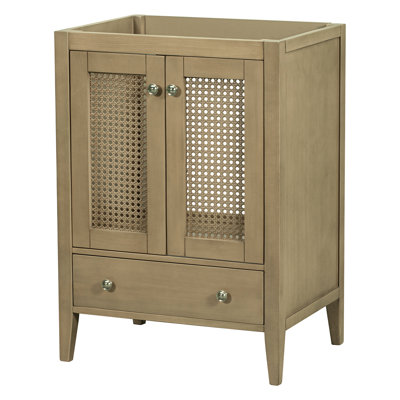 Base d'armoire de salle de bain seulement - finition naturelle 23,2 po Profondeur du meuble-lavabo encastré de couleur compatible