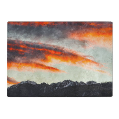 Tempered Glass Covered with Clouds Chopping Board