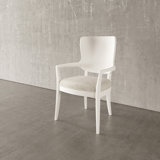Chevron Wood and Linen Contemporary Armchair