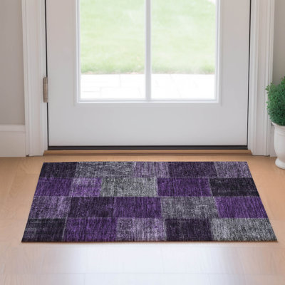 Tapis aubergine de qualité supérieure lavable à la machine Prisco