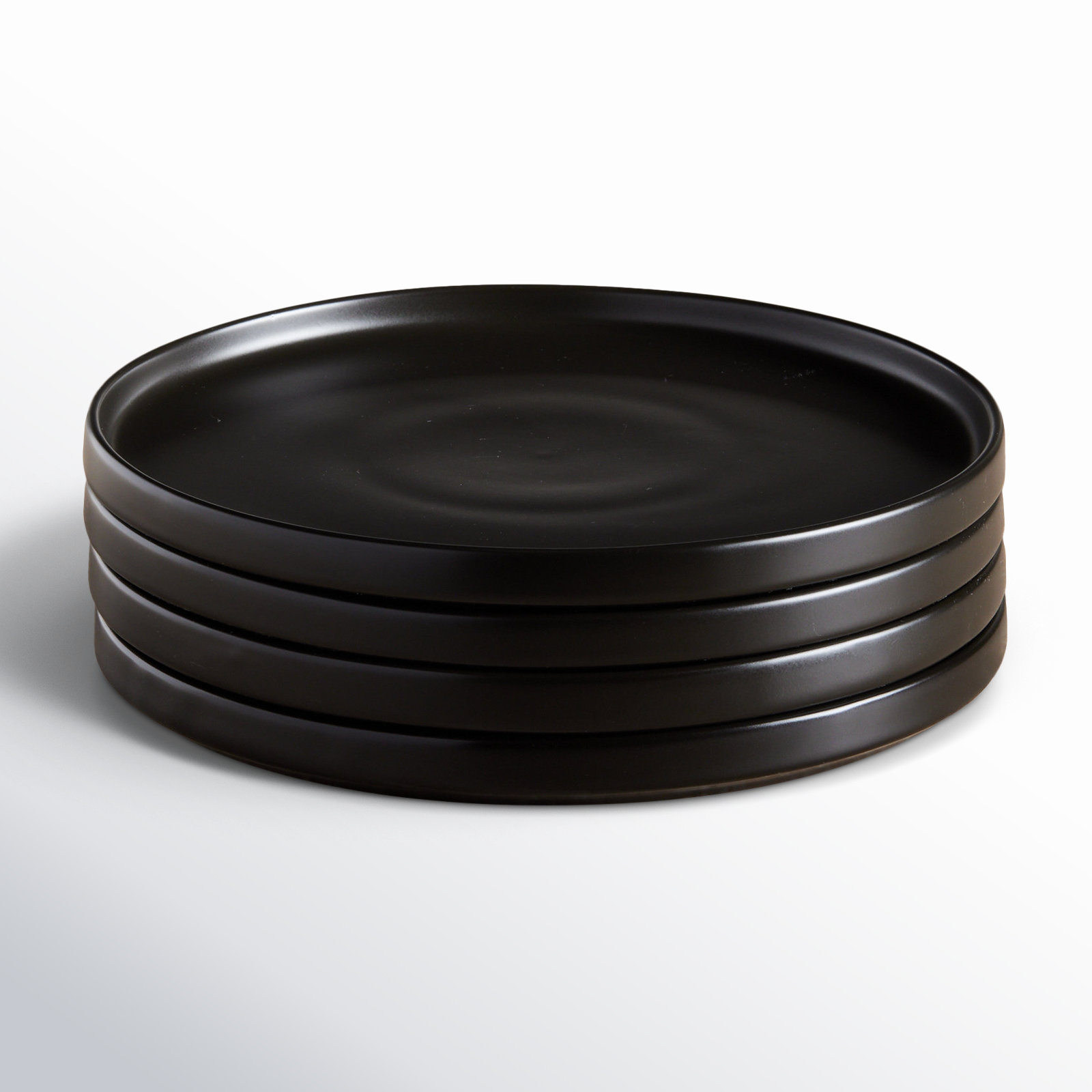 Malmesbury Straight Lip Stoneware Salad Plate, Black