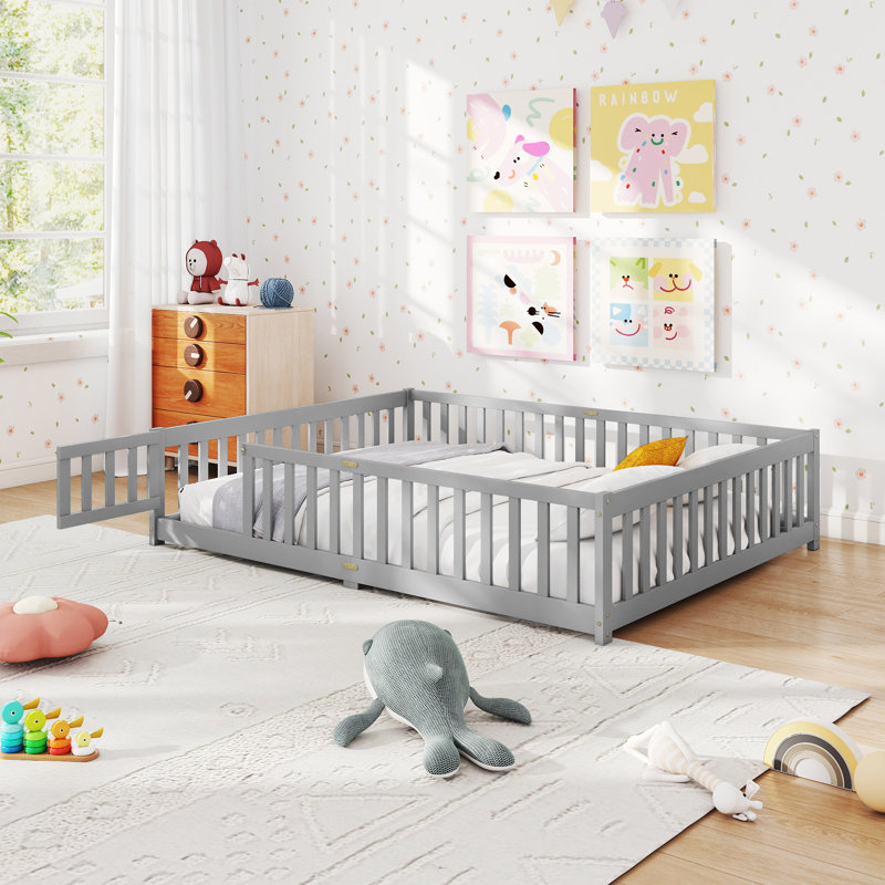 Lit simple Montessori, Gris, Lit simple