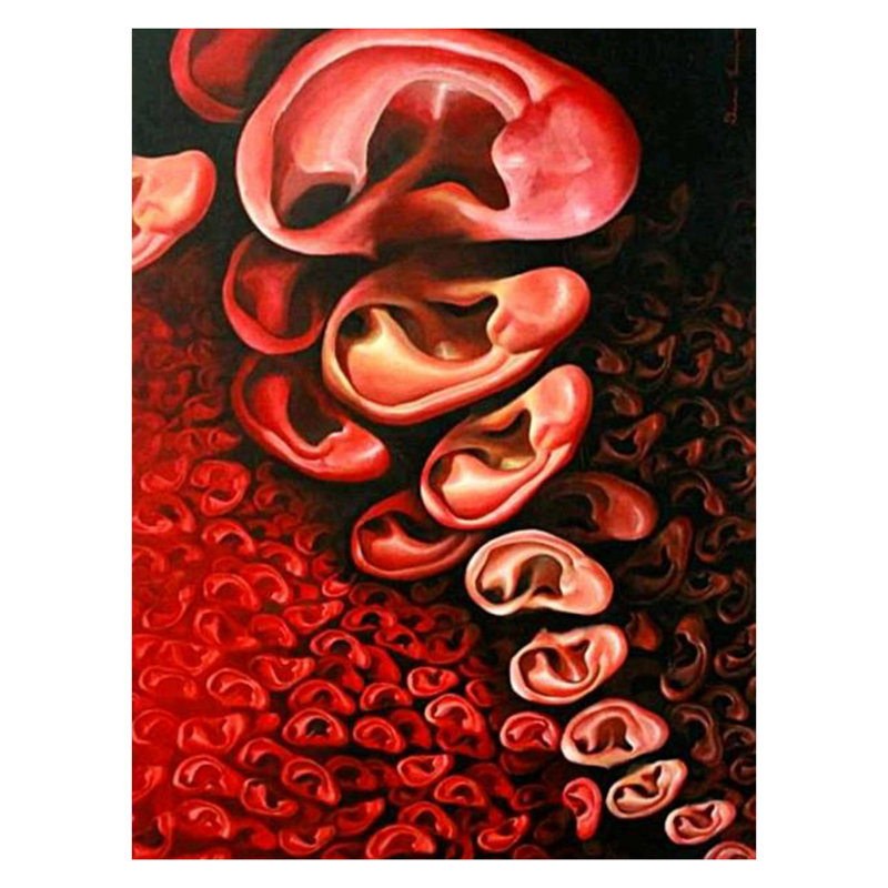 Oreilles - Hear The Noise | Acrylique sur toile | Par Dipa Talukder