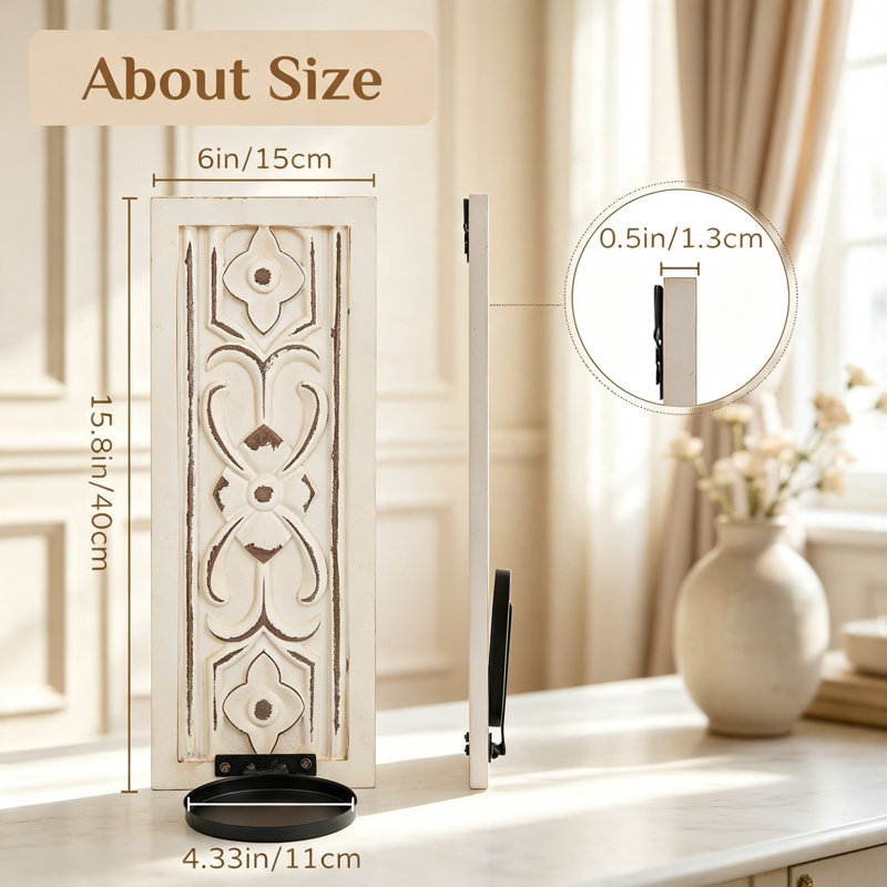 Ensemble de 2 appliques murales en bois, dessus vieilli pour bougies piliers ou plantes, foyer, White