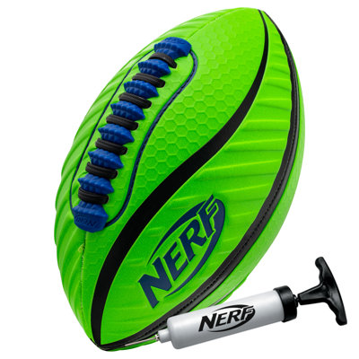 NERF Spiral Grip Junior Football - Spacelace breveté pour spirales ultimes - aspect et sensation authentiques - pompe incluse