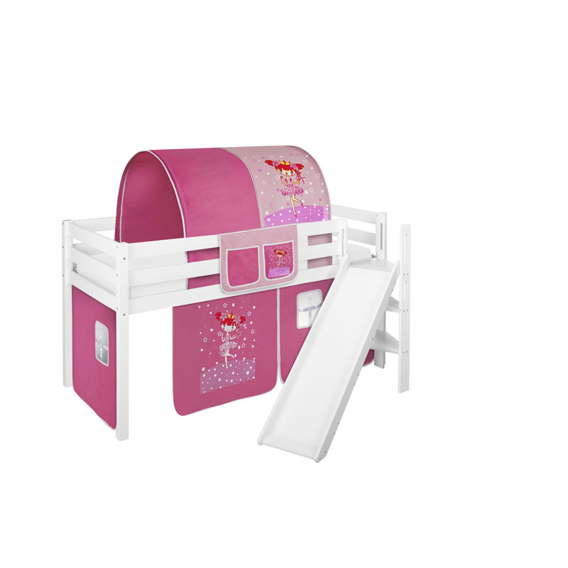Jelle Mid Sleeper Bed with Curtain, European Single (90 x 200cm)