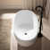 59" Freestanding Solid Surface Stone Resin Bathtub with Overflow,2 Drain Covers