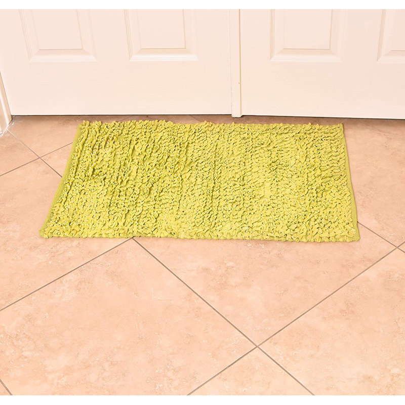 Poils longs de bureau à domicile doux décoration 36 po x 24 po tapis de porte à l’intérieur seulement Mabini, Jaune