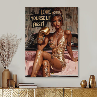 Love Yourself First Boss Woman - Boss Woman Wall Art Living Room