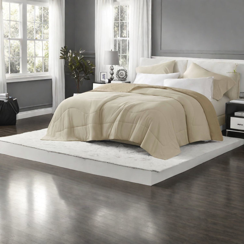 Ensemble de literie réversible Tencel, coquille en nylon Cool Touch, couverture double / grand