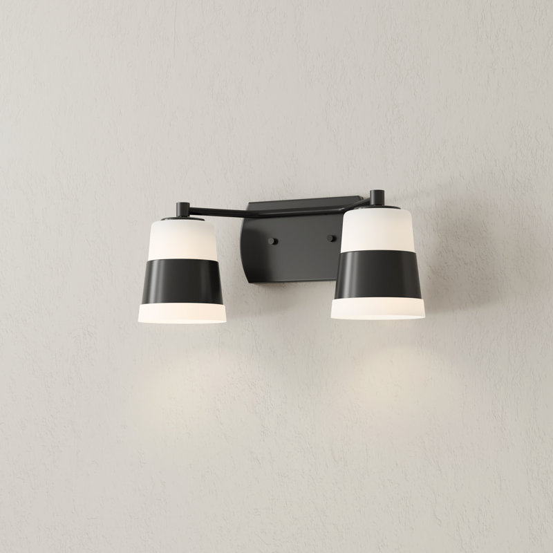 Haven 2 - Light Dimmable Vanity Light, Matte Black, Matte Black/White