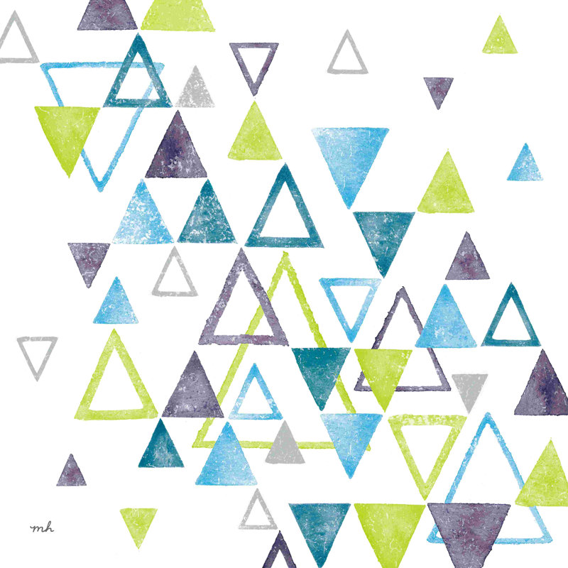 «Triangle Tumble I» par Moira Hershey, impression sur toile tendue, H 12 po x l 12 po, Non, Toile tendue