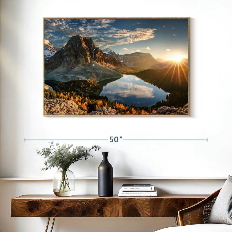 Lac Magog, Cadre flottant en bois naturel, 40 po x 27 po