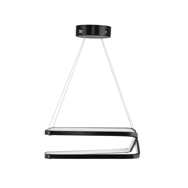Lustre réglable noir de 15,7 po x 15,7 po x 4,7 po | Corps en aluminium, douille à DEL (6 500 K) | 40 à 60 watts, conception moderne pour la maison et le bureau | Solution d'éclairage élégante avec hauteur réglable (jusqu'à 31,5 pouces)
