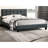 Full Size Bed With Charcoal Polyfiber Headboard And Strong Platform Construction For Bedroom Upholstered Dependable Bedframe-2041879083-2041879082