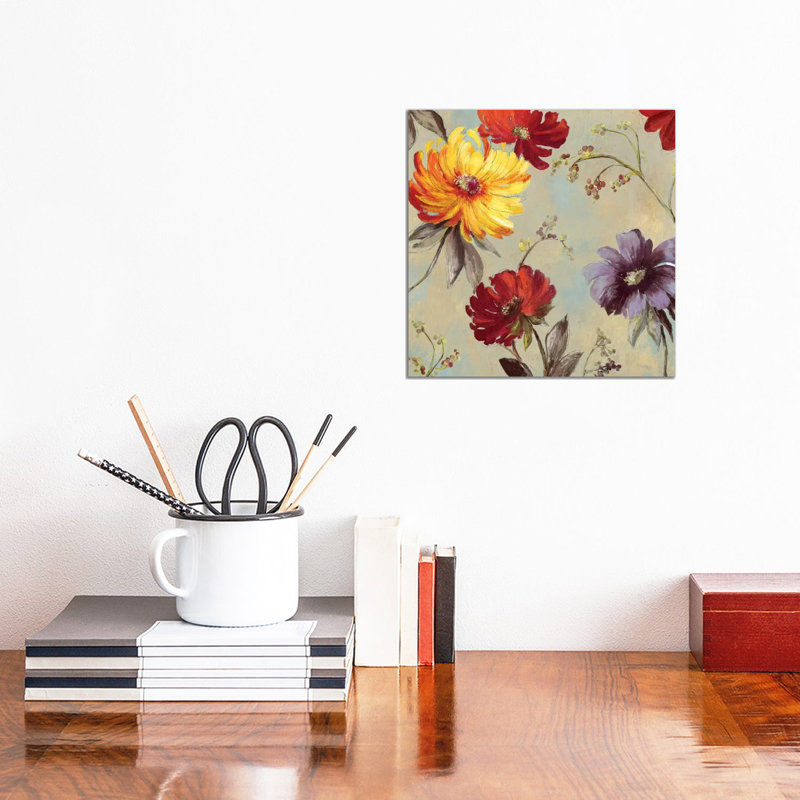 Whimsical Floral II 1 Piece Wrapped Canvas Painting