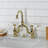 Kingston Brass English Country Two-Handle 3-Hole Deck Mount Bridge Bathroom Faucet with Brass Pop-Up-64826279-90615119