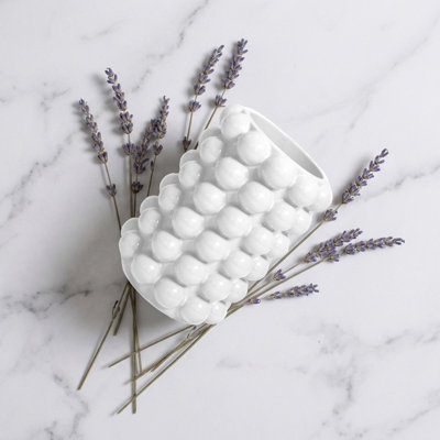 Gobelet de salle de bain à bulles texturé Better, tasse de rinçage en résine imperméable avec base antidérapante, accessoires de salle de bain pour meuble-lavabo, blanc