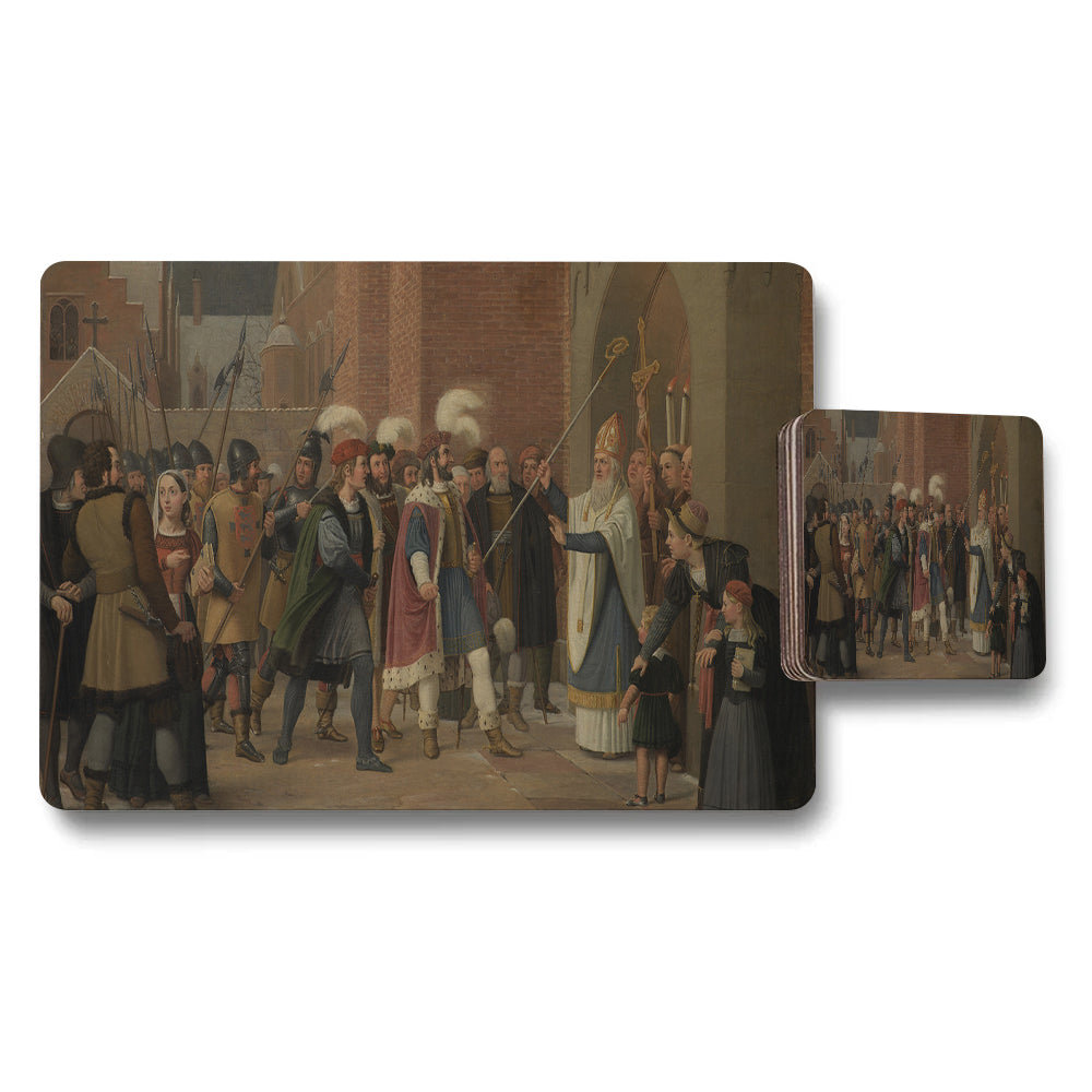 Historical Coronation Ceremony Placemats And Coaster Set