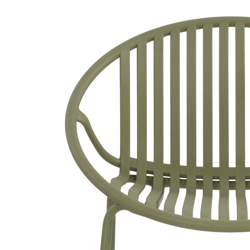 Chaises de salle à manger de patio empilables avec design respirant, style moderne et simple (ensemble de 2), Vert