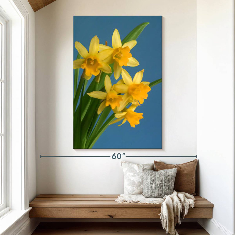 Harnek Yellow Daffodils On Blue, 51" H x 34" W